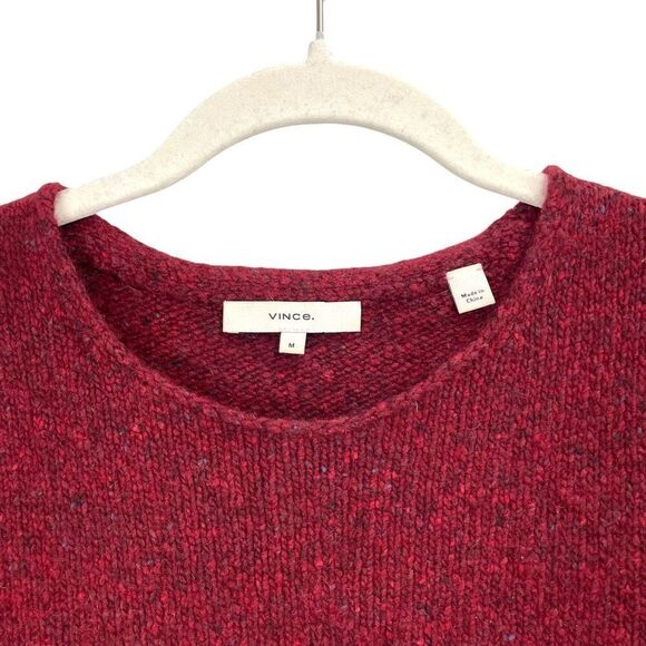 Vince Donegal 100%‎ cashmere knit sweater Size M cherry red - Picture 4 of 9